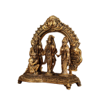 Pure Brass Ram Darbar Idol | 6" x 3" x 6" (15.2 x 7.6 x 15.2 cm) | 0.7 kg Lightweight Divine Art | Intricate Compact Murti | Travel-Friendly Set